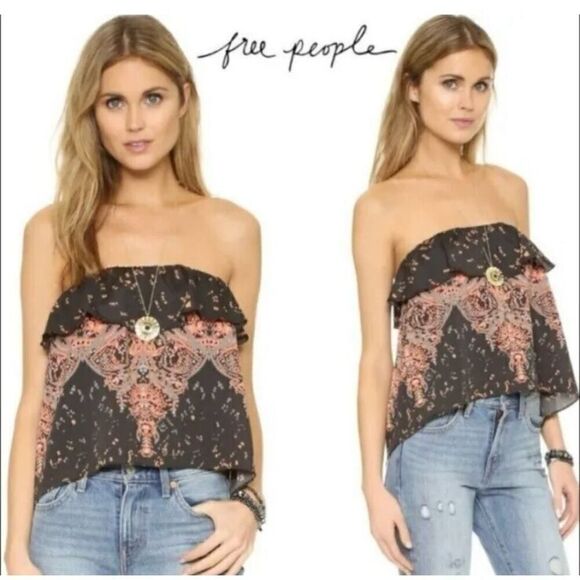 Free people intimately Boho Flounce Crop Top tube top size M - Picture 1 of 5